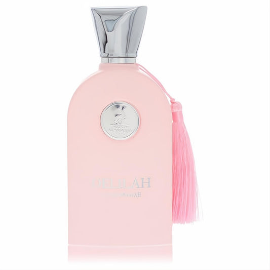 Maison Alhambra Delilah women's Eau De Parfum: elegant pink bottle, silver cap, and charming pink tassel.