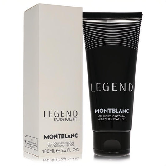 Indulge in MontBlanc Legend 3.3 oz all-over shower gel. Presented in a sleek black tube and elegant white box.
