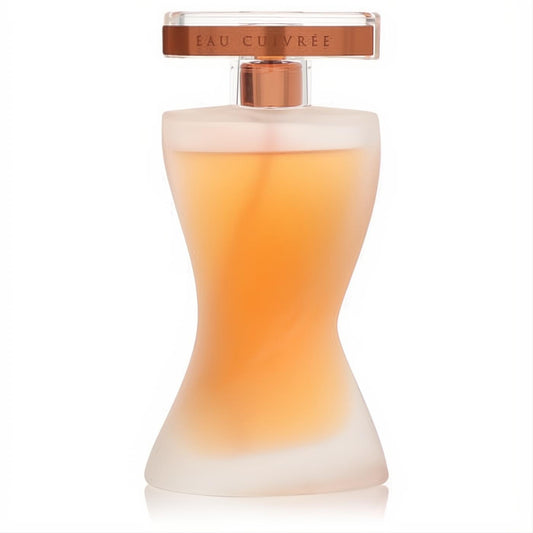Montana Suggestion Eau Cuivree women's perfume in a unique hourglass frosted glass bottle with warm amber liquid and copper cap.