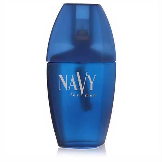 Navy for Men 1.7 oz cologne spray. Striking deep blue frosted bottle with a sleek tapered design and bold white logo.