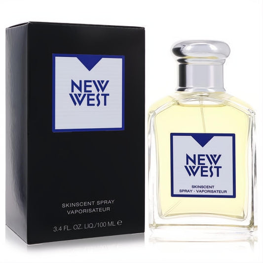 Discover New West by Aramis 3.4 oz men's skinscent. Iconic clear glass bottle, sleek silver cap, and sophisticated black box.