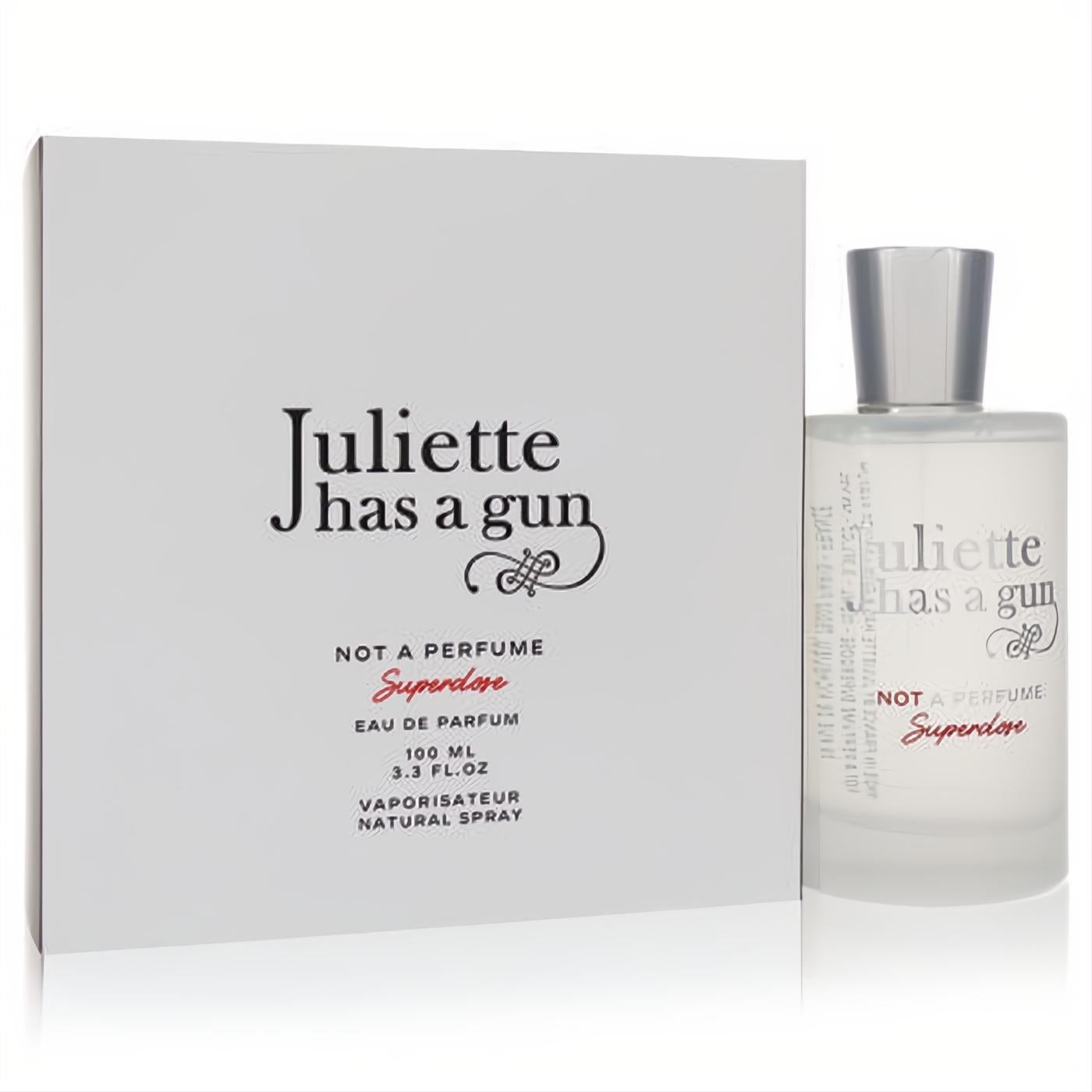 Juliette Has A Gun Not A Perfume Superdose 3.3 oz unisex EDP. Sleek frosted glass bottle, white box.