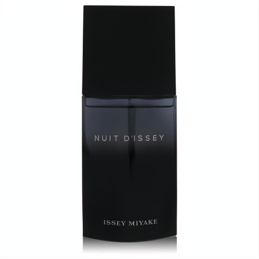 Experience Nuit D'issey Issey Miyake 4.2 oz men's fragrance. Elegant dark gray glass bottle with a sleek black cap.