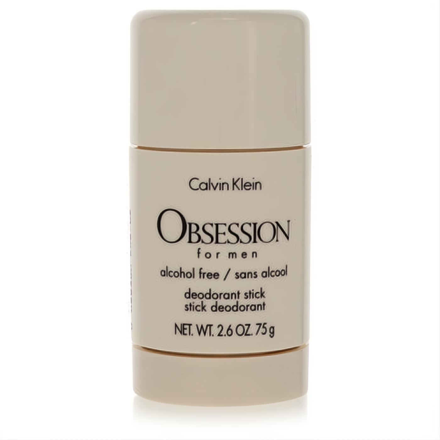 Calvin Klein Obsession for Men 2.6 oz alcohol-free deodorant stick. Sleek cream container for lasting freshness.