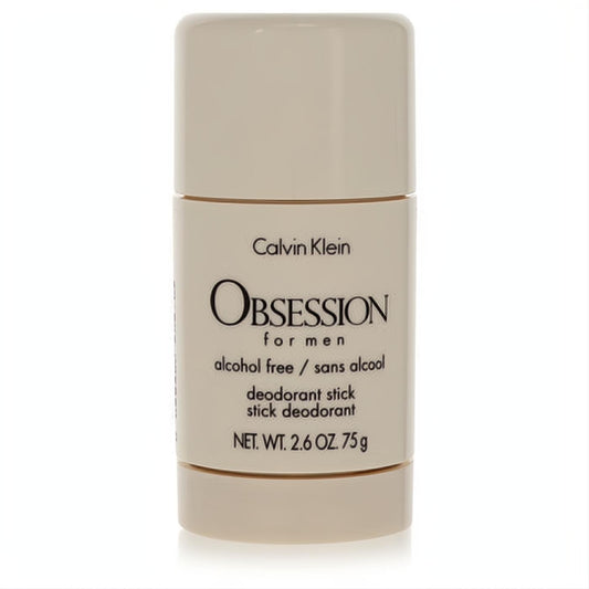 Calvin Klein Obsession for Men 2.6 oz alcohol-free deodorant stick. Sleek cream container for lasting freshness.