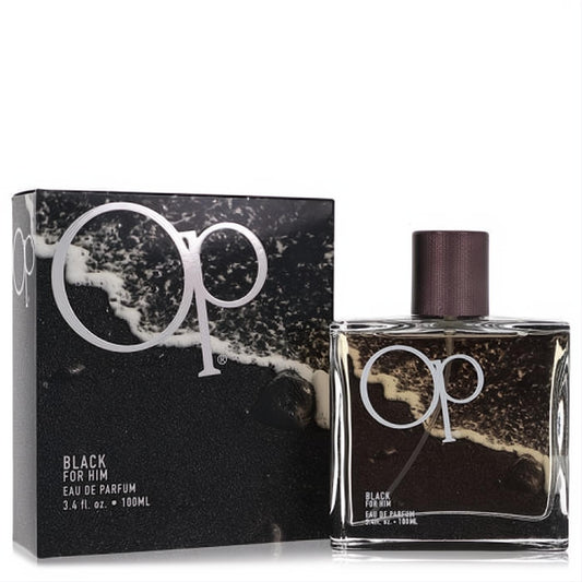Ocean Pacific Black 3.4 oz Eau De Toilette for men. Bold black and silver "OP" logo on box and sleek clear glass bottle.