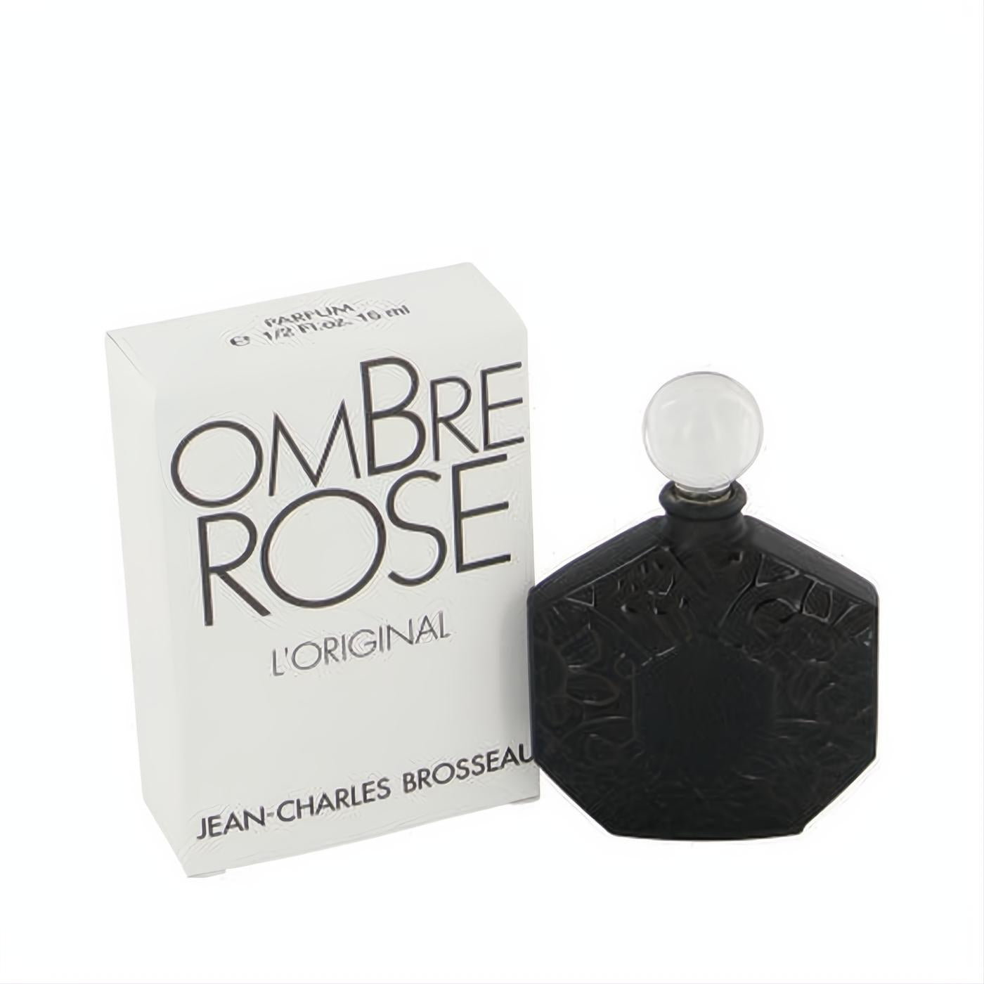 Luxurious Ombre Rose L'Original .5 oz pure perfume. Features an ornate black faceted bottle with a clear spherical stopper and white box.