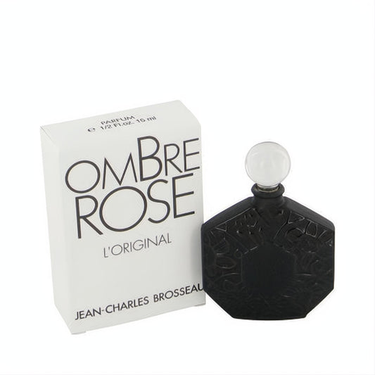Luxurious Ombre Rose L'Original .5 oz pure perfume. Features an ornate black faceted bottle with a clear spherical stopper and white box.