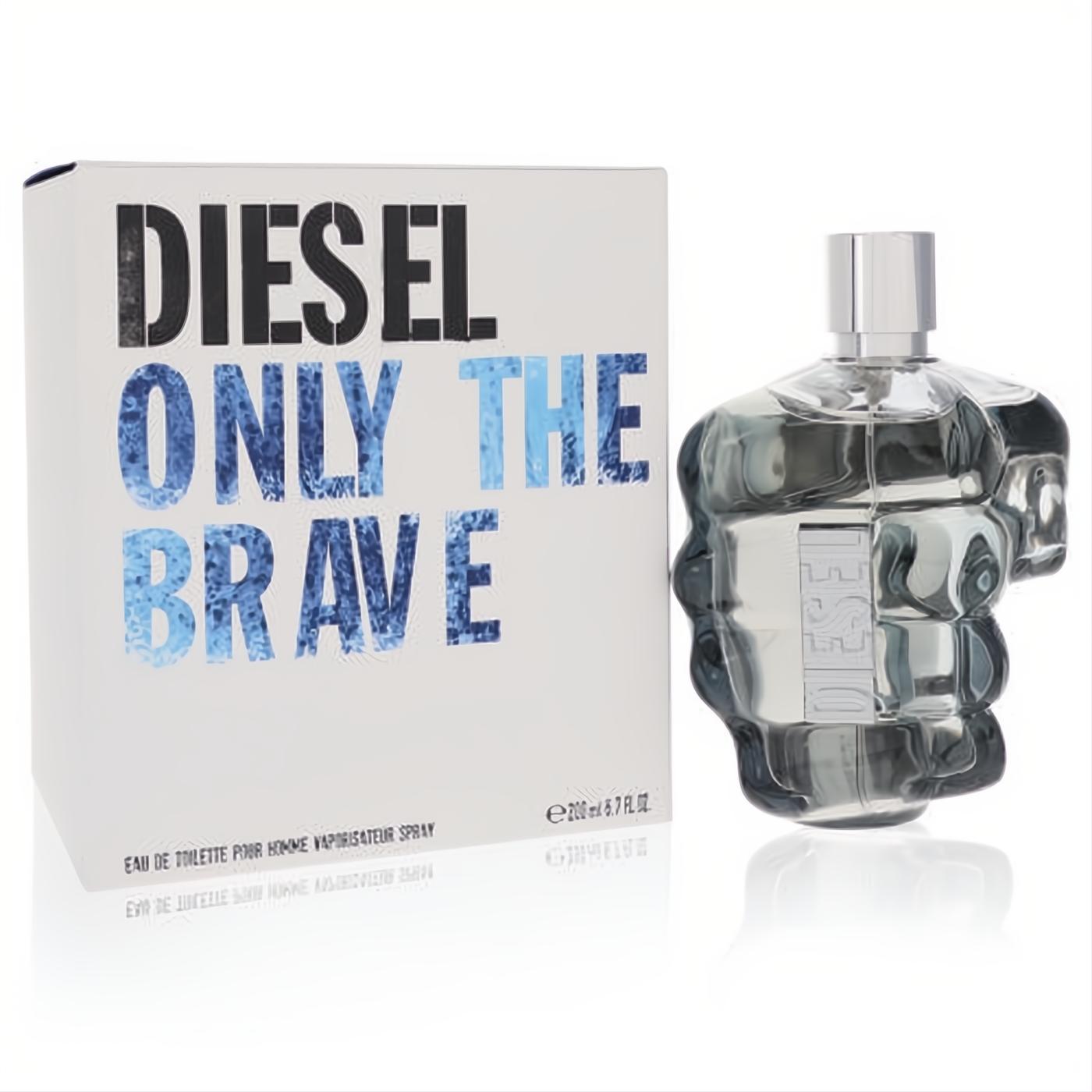 Unleash your power with Diesel Only the Brave 6.7 oz EDT, presented in its striking grey glass fist bottle and white box.