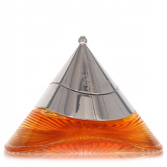 Popy Moreni 3.4 oz women's Eau De Toilette. Distinctive triangular amber glass bottle with ribbed texture and sleek silver cap.