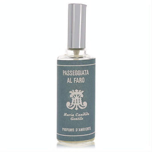Maria Candida Gentile Passeggiata Al Faro 1.7 oz Eau De Toilette spray. Clear bottle, striking teal label, sleek silver cap.