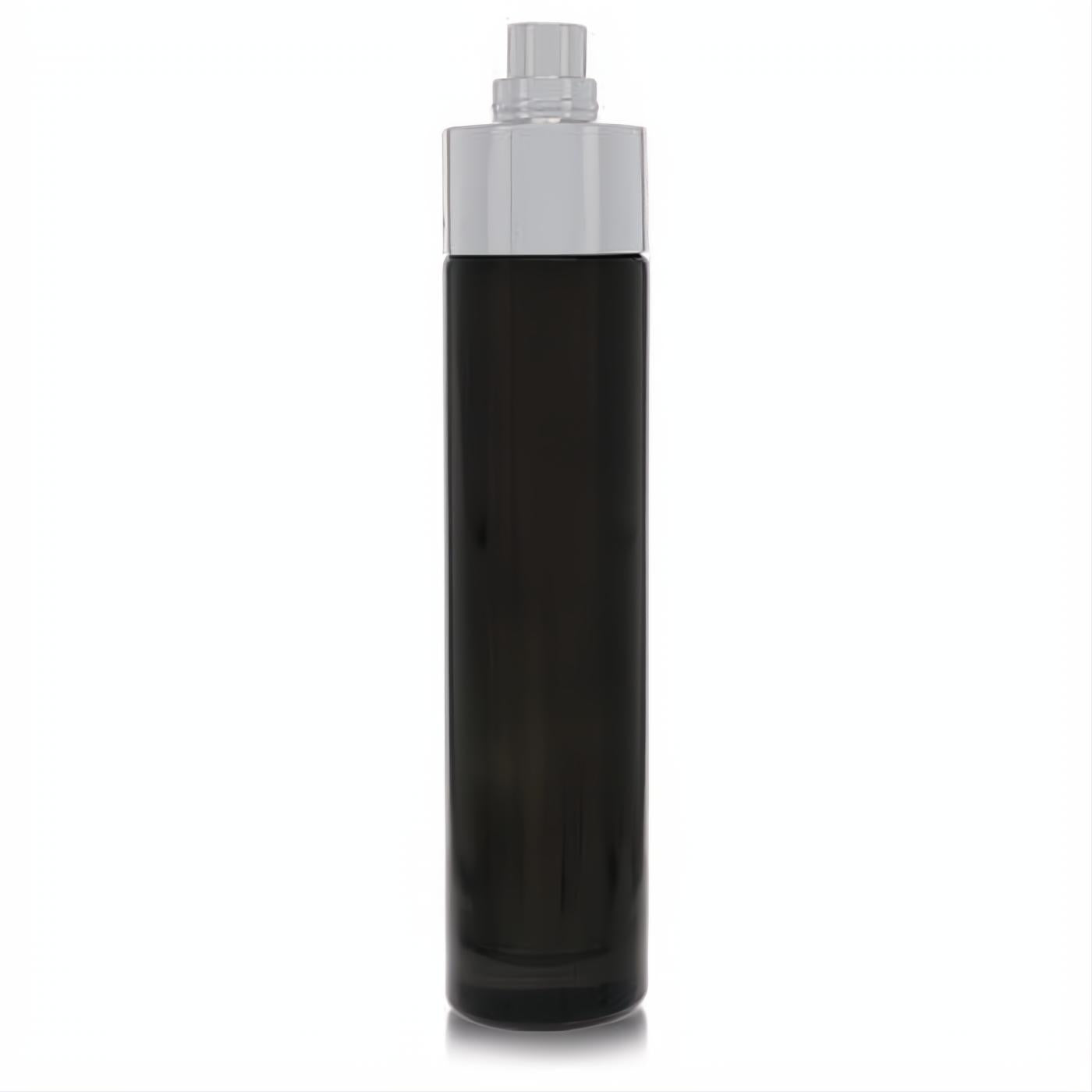 Bold Perry Black by Perry Ellis men's EDT spray, 3.4 oz tester, in a sleek black glass bottle with a shiny silver cap.