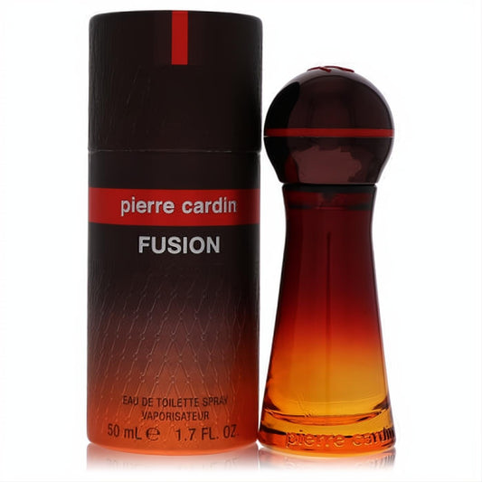 Pierre Cardin Fusion 1.7 oz men's EDT. Distinctive ombre amber glass bottle and sleek cylindrical packaging.