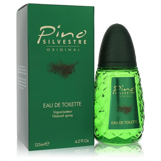 Pino Silvestre Original 4.2 oz men's EDT spray. Iconic bright green pinecone bottle with dark cap and matching dark green box.