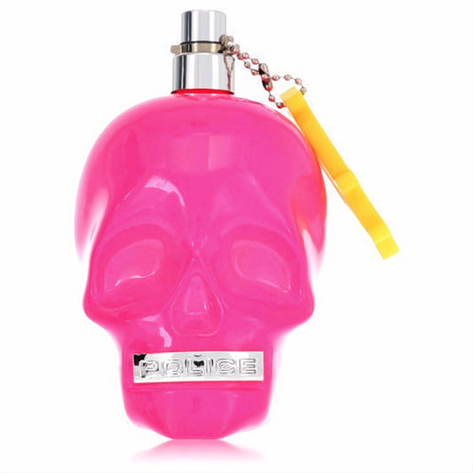 Police To Be Good Vibes Eau De Parfum. Vibrant pink skull bottle with silver cap and yellow charm. Unleash your bold fragrance!