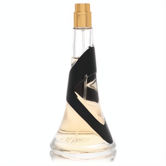 Reb'l Fleur by Rihanna 1 oz women's perfume tester. Elegant clear glass bottle, gold cap, and iconic black ribbon design.
