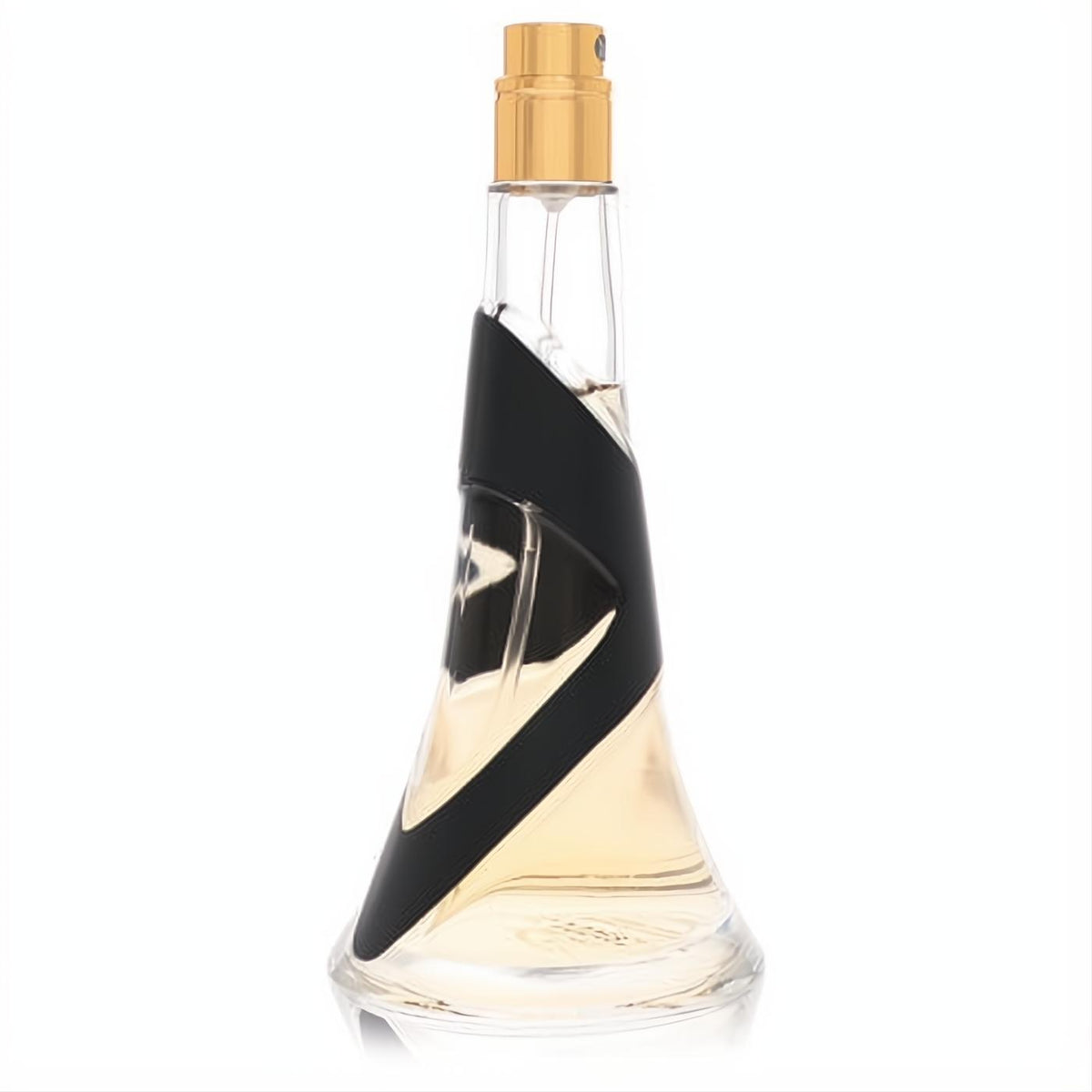 Reb'l Fleur by Rihanna 1.7 oz women's Eau De Parfum tester. Unique clear glass bottle with a bold black design and luxurious gold cap.