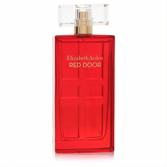 Elegant Elizabeth Arden Red Door 1.7 oz women's perfume. Vibrant red glass bottle with a clear cap and iconic door panel design.