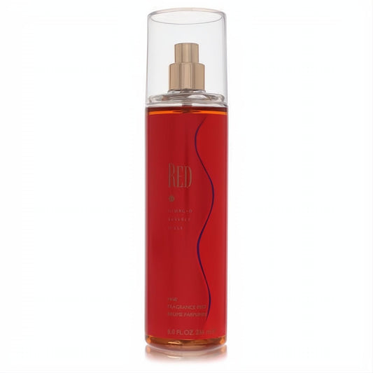 Experience Red by Giorgio Beverly Hills 8 oz fragrance mist. Striking red liquid in a sleek clear bottle with a gold sprayer.