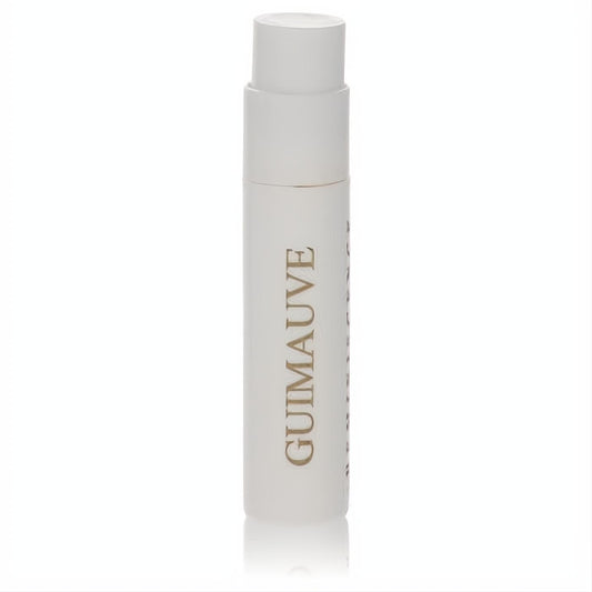 Elegant white Reminiscence Guimauve .04 oz sample spray vial with gold lettering, ideal for trying this modern fragrance.