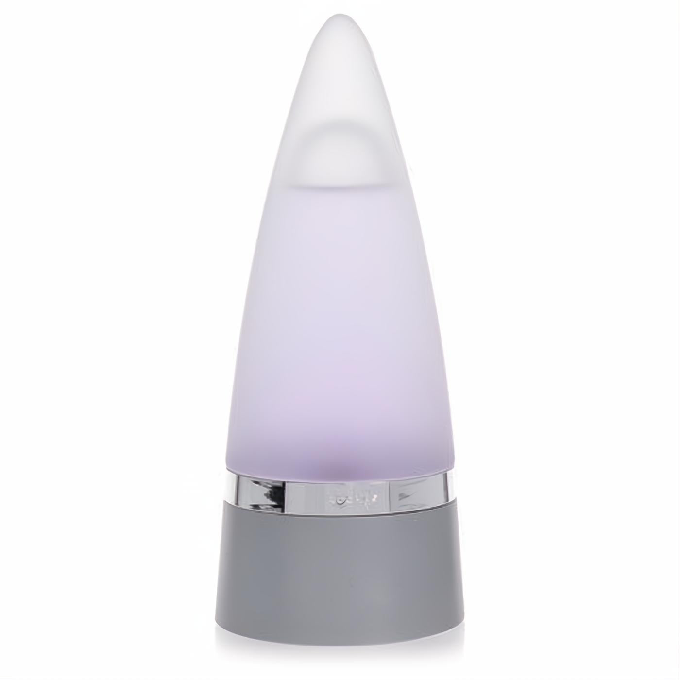 Rochas Man 3.4 oz EDT tester. Distinctive conical frosted purple glass bottle with a sleek silver band and grey base.