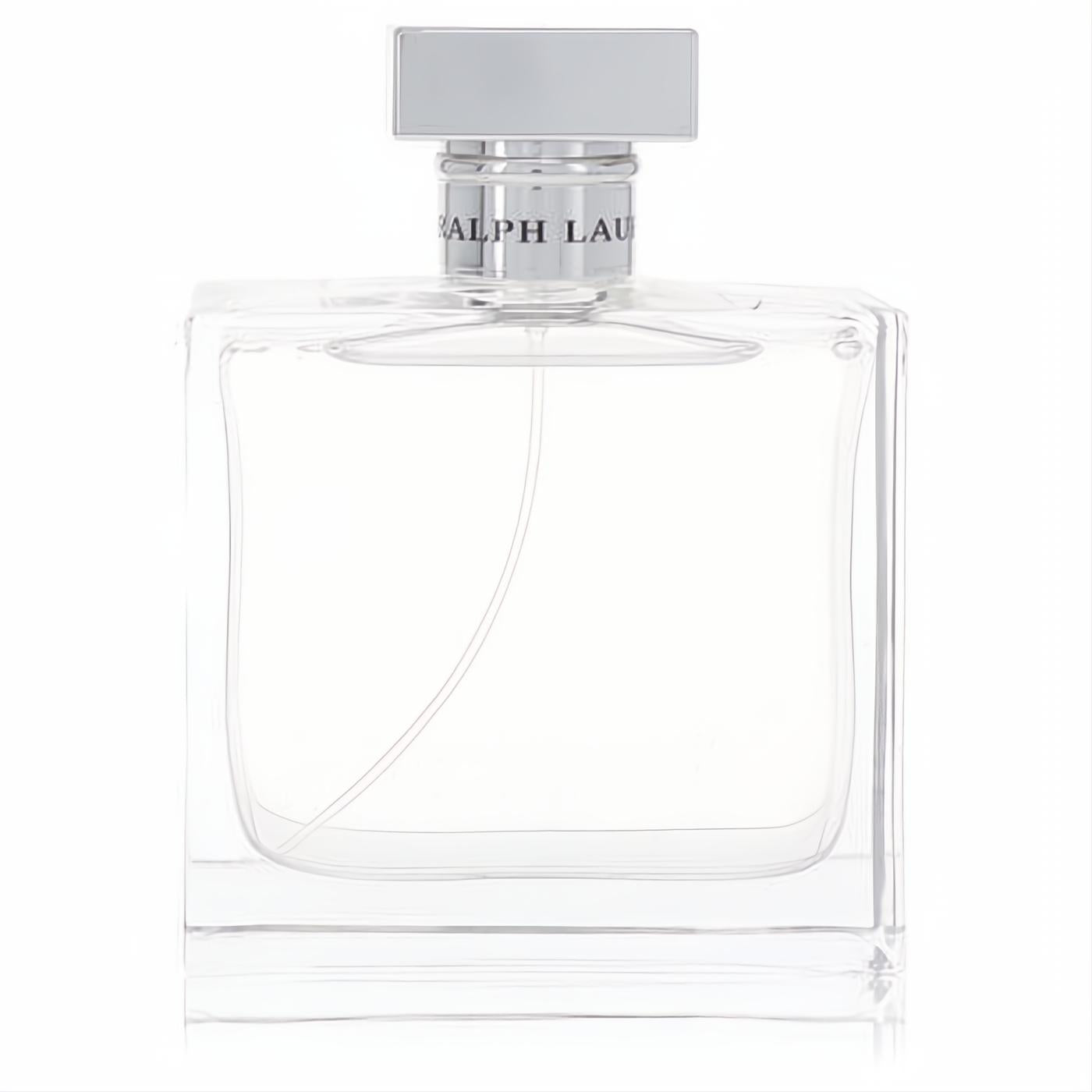 Ralph Lauren Romance 3.4 oz Eau De Parfum tester. Elegant clear glass bottle with a sleek silver cap.