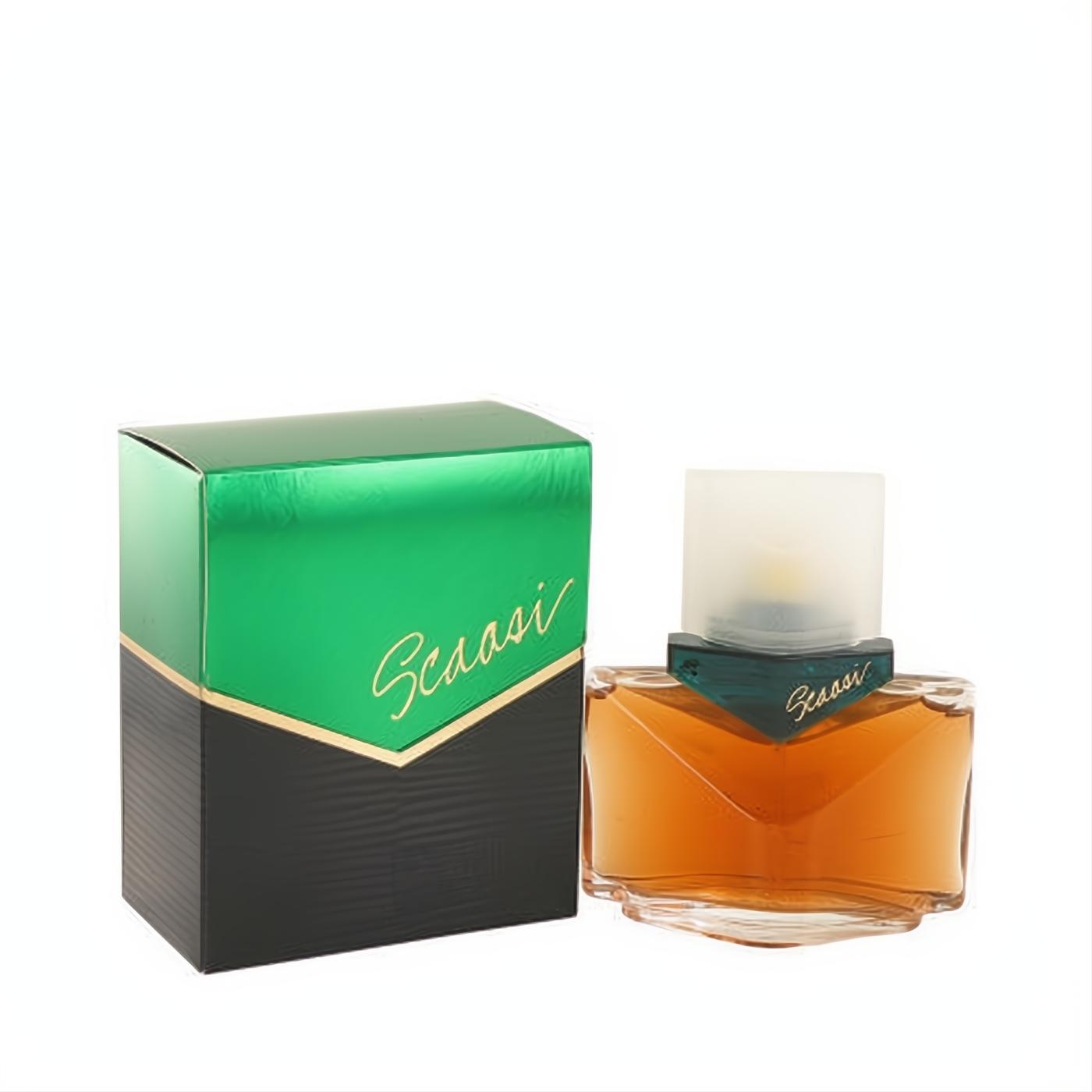 SCAASI by Scaasi 1.7 oz Eau De Parfum. Captivating amber fragrance in a sculpted glass bottle, with its elegant green and black box.