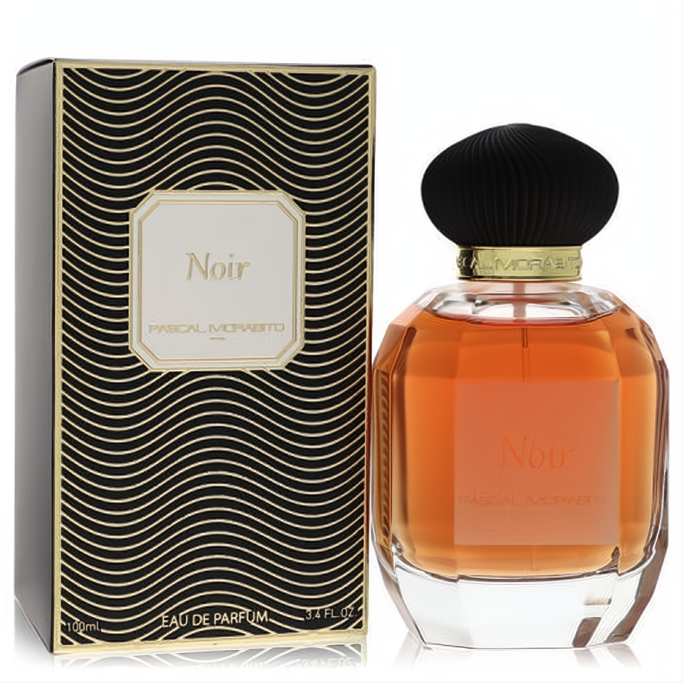Sultan Noir 3.4 oz EDP in an amber faceted bottle with a black ribbed cap. Paired with a luxurious black and gold art deco box.