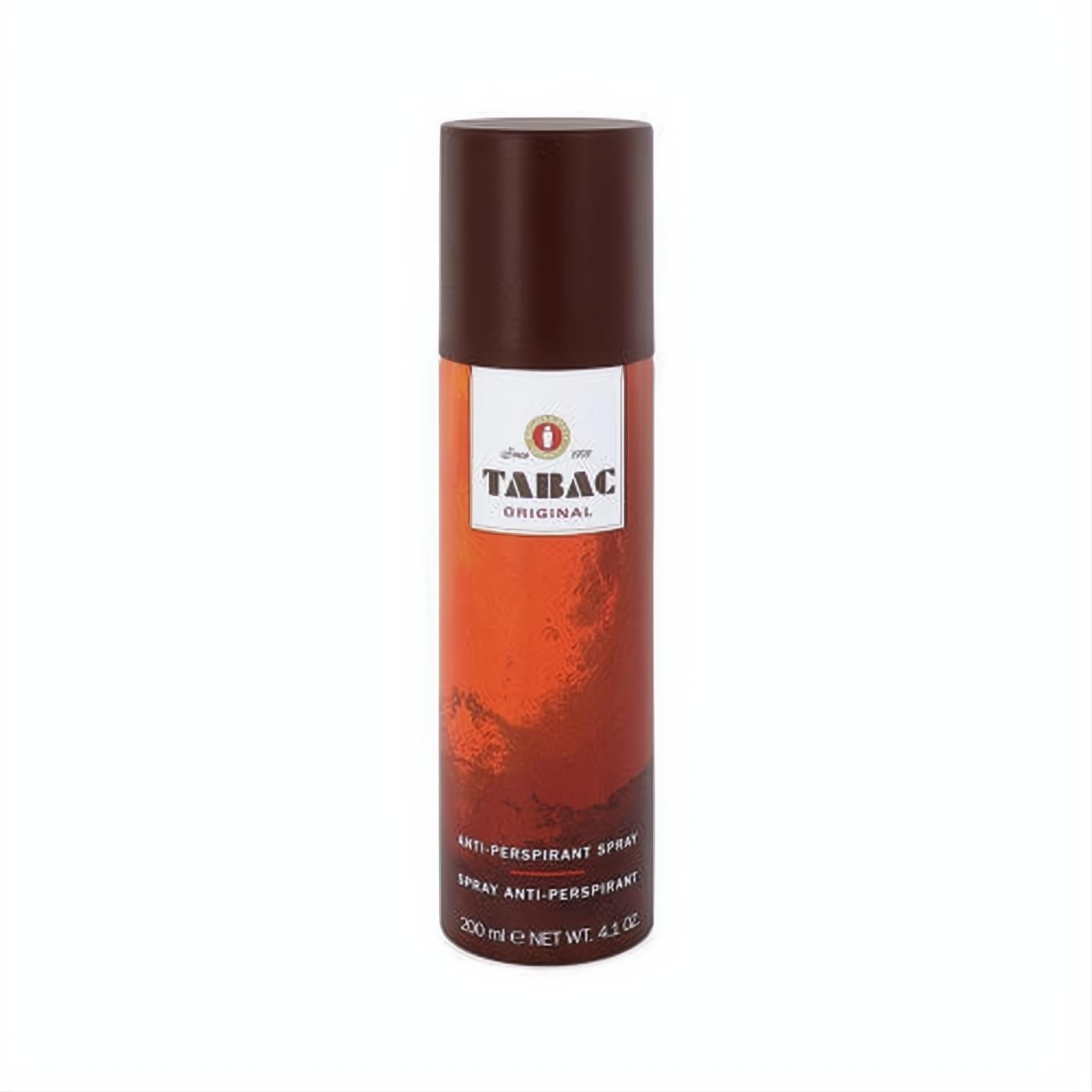 TABAC ORIGINAL 4.1 oz Anti-Perspirant Spray. Classic masculine reddish-brown metal can ensures enduring freshness.