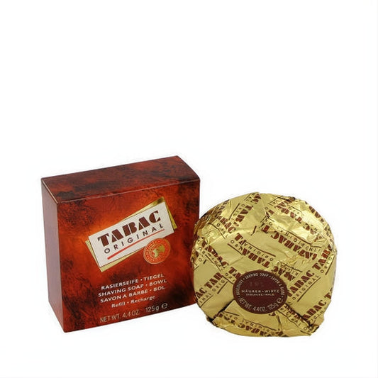 TABAC ORIGINAL 4.4 oz shaving soap refill in a rich brown box and luxurious gold foil. Classic masculine fragrance.
