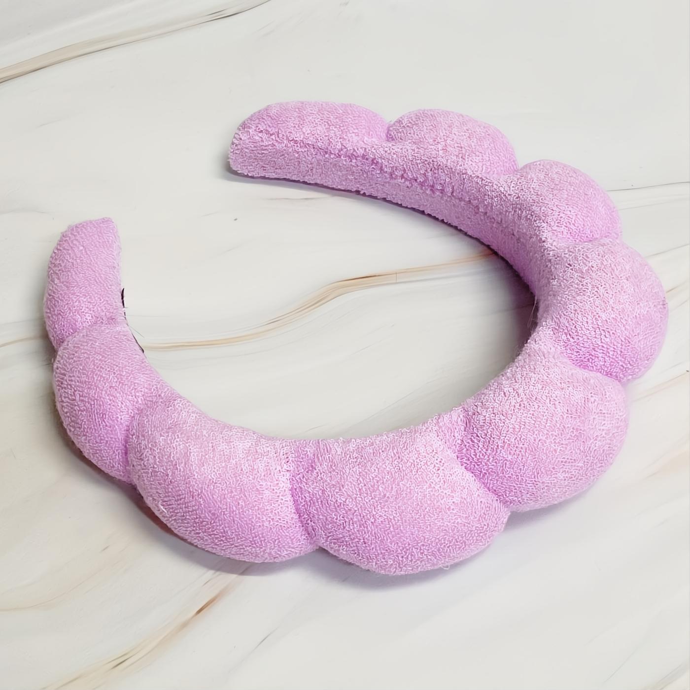 Soft lavender terry cloth headband with playful puffy scalloped design. Enjoy ultimate comfort and style.