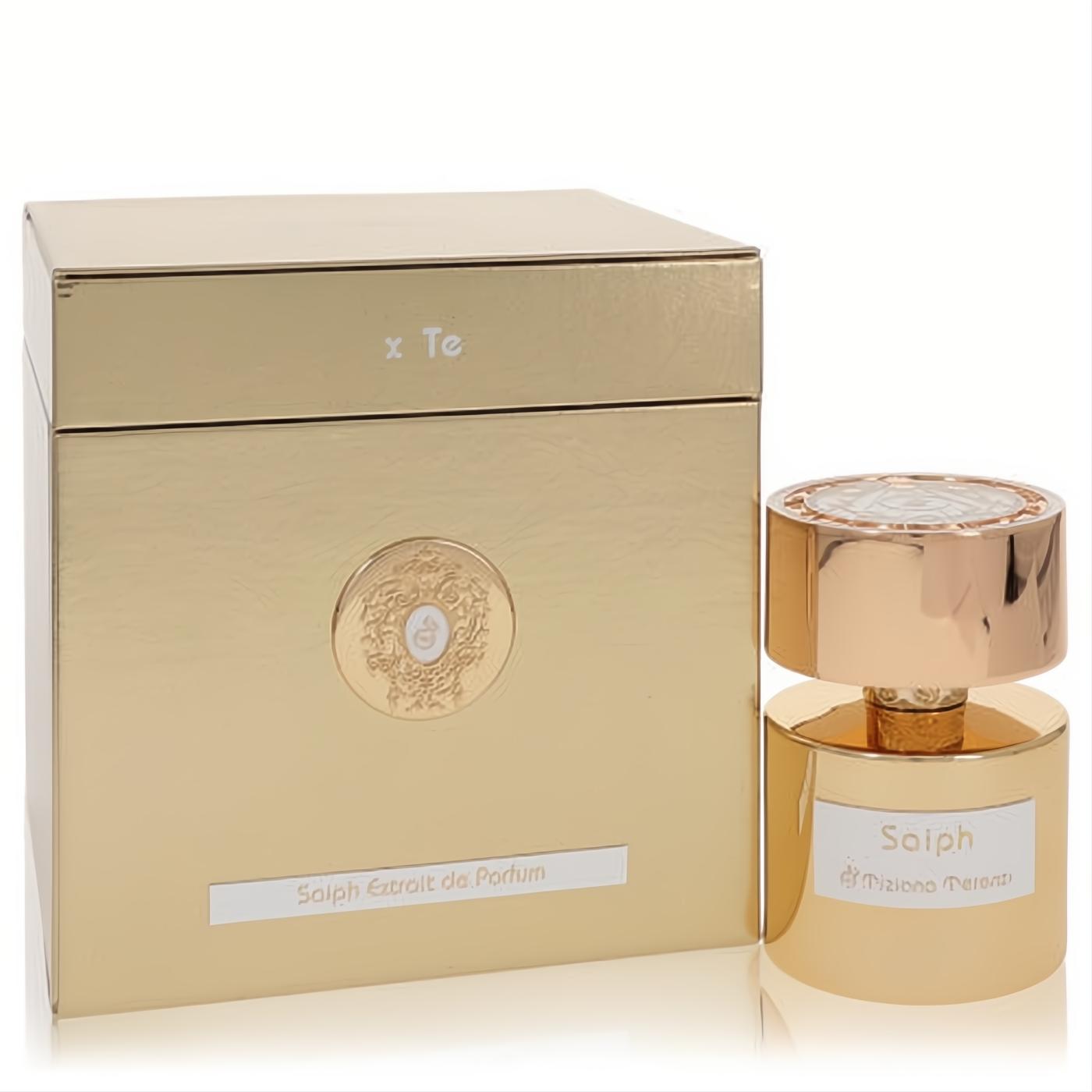 Experience Saiph by Tiziana Terenzi: a radiant gold Extrait De Parfum bottle with ornate cap and luxurious matching box.