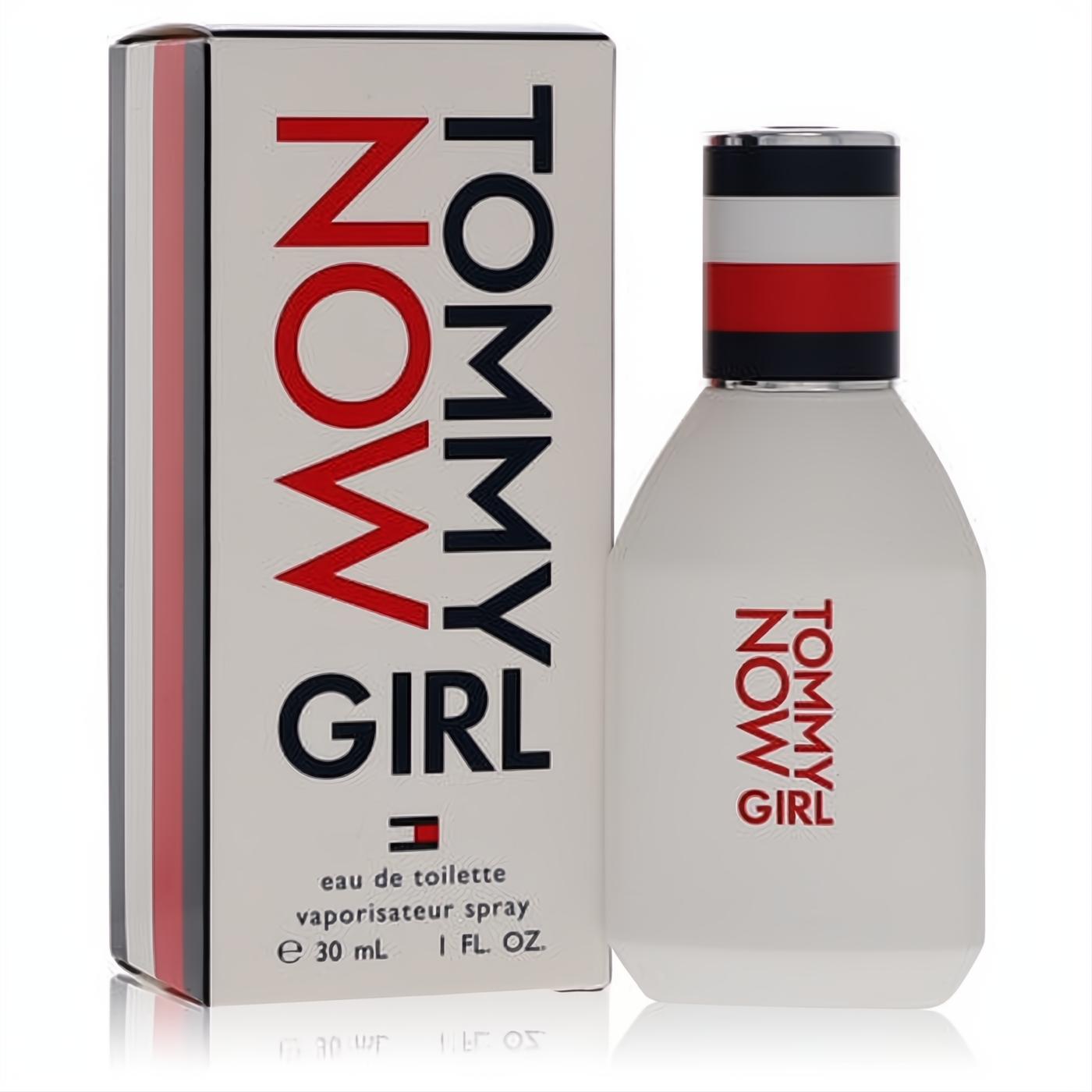 Experience Tommy Girl Now 1 oz EDT. Chic frosted bottle, iconic red, white & blue striped cap, and matching white box.