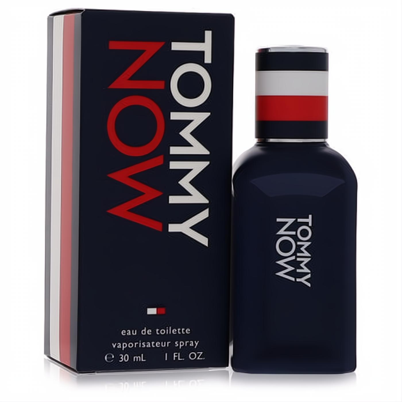 Tommy Hilfiger Now 1 oz EDT for men. Modern navy matte bottle with signature red, white, blue striped cap and matching box.