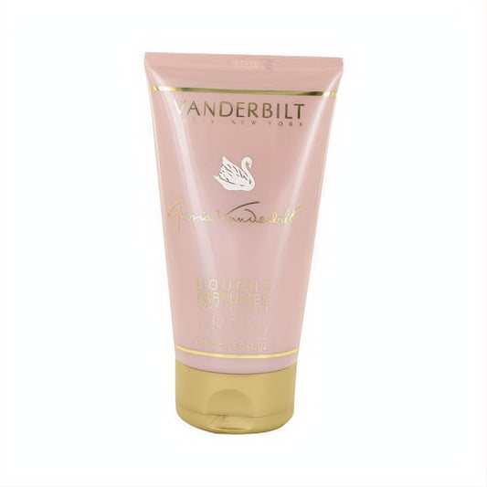 Luxurious Vanderbilt by Gloria Vanderbilt 5 oz shower gel, pink tube with elegant gold cap and iconic swan logo.