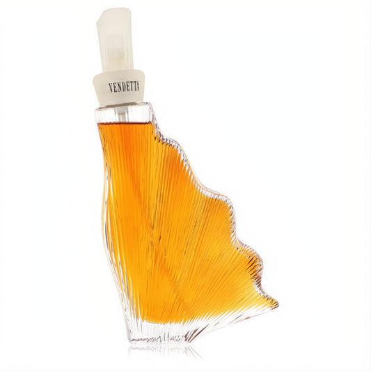 Vendetta by Valentino 3.4 oz women's EDT tester. Elegant, flowing clear glass bottle with radiant amber fragrance.
