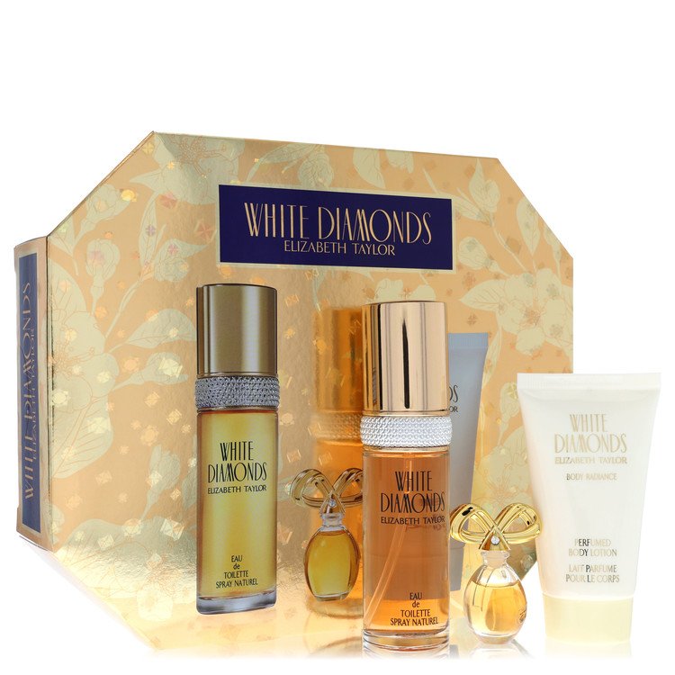 White Diamonds by Elizabeth Taylor - Gift Set -- 1 oz Eau De Toilette Spray + .12 oz Min EDP + 1.7 oz Body Lotion