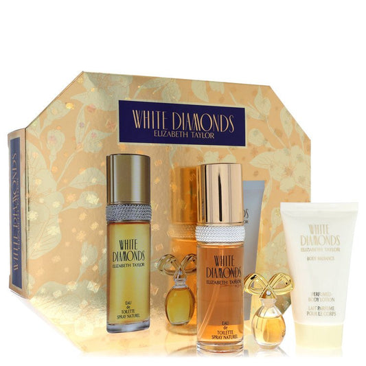 White Diamonds by Elizabeth Taylor - Gift Set -- 1 oz Eau De Toilette Spray + .12 oz Min EDP + 1.7 oz Body Lotion