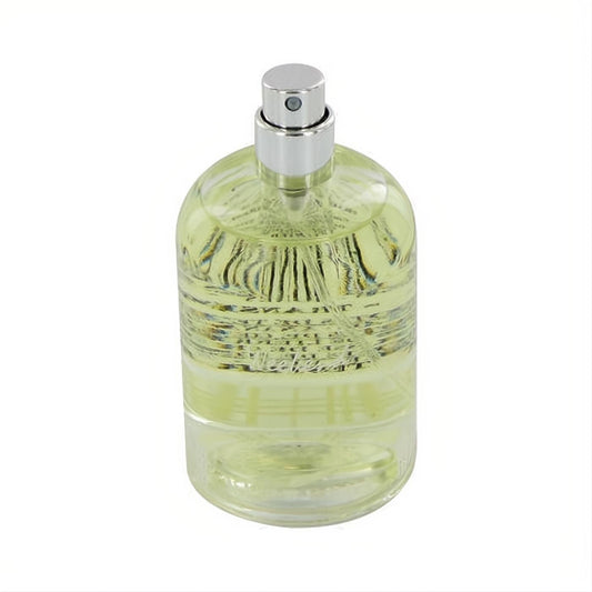 Discover Burberry WEEKEND men's EDT tester, 3.4 oz. Clear glass bottle with vibrant yellow fragrance and sleek silver spray.