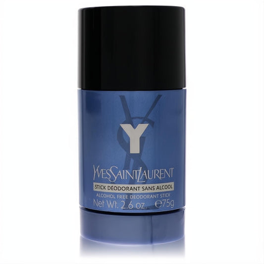 Y by Yves Saint Laurent 2.6 oz men's alcohol-free deodorant stick. Sleek blue and black design, featuring the iconic YSL logo.