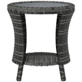 18.1in PE Rattan Outdoor Table