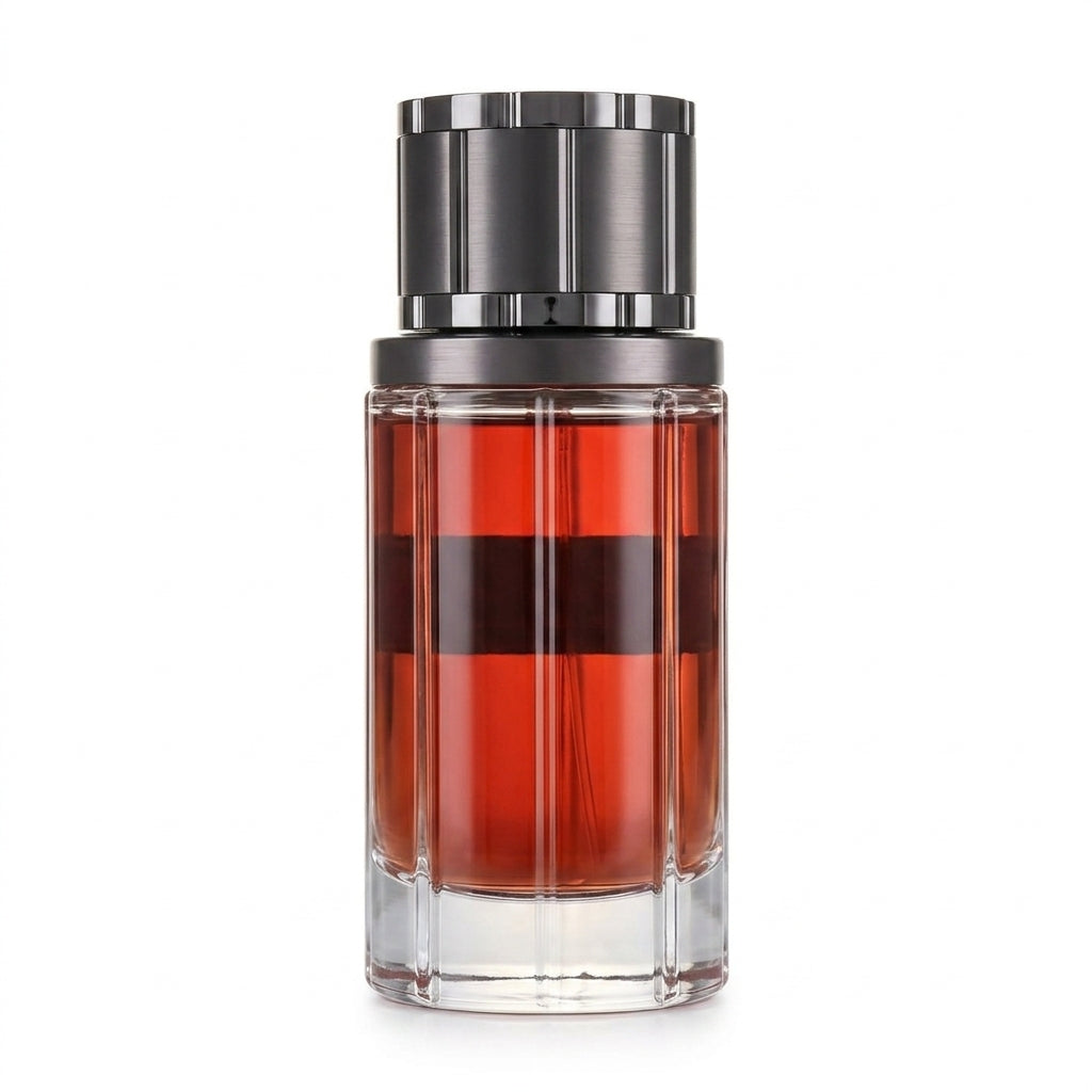 Perfume bottle and packaging — Studio - Back View | Generated by Modelize