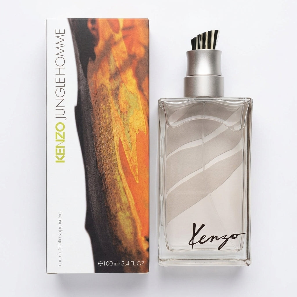 Fragrance bottle and packaging — Flat Lay - Front | Generated by Modelize