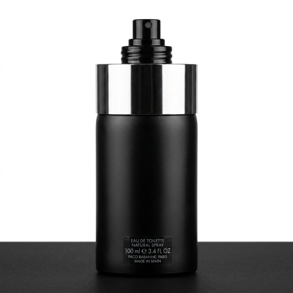 Fragrance bottle and canister — Studio - Back View | Generated by Modelize