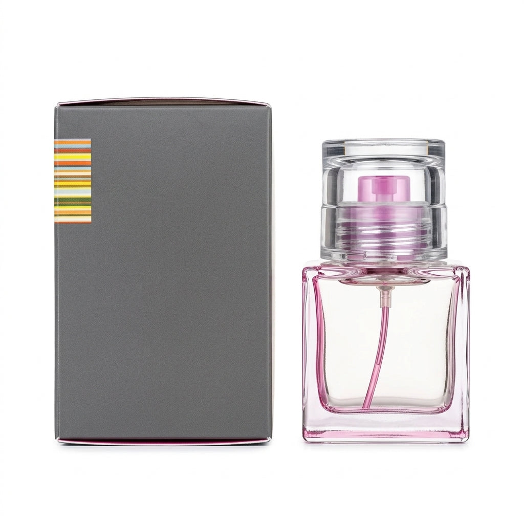 Eau De Parfum Spray and Box — Studio - Side View | Generated by Modelize
