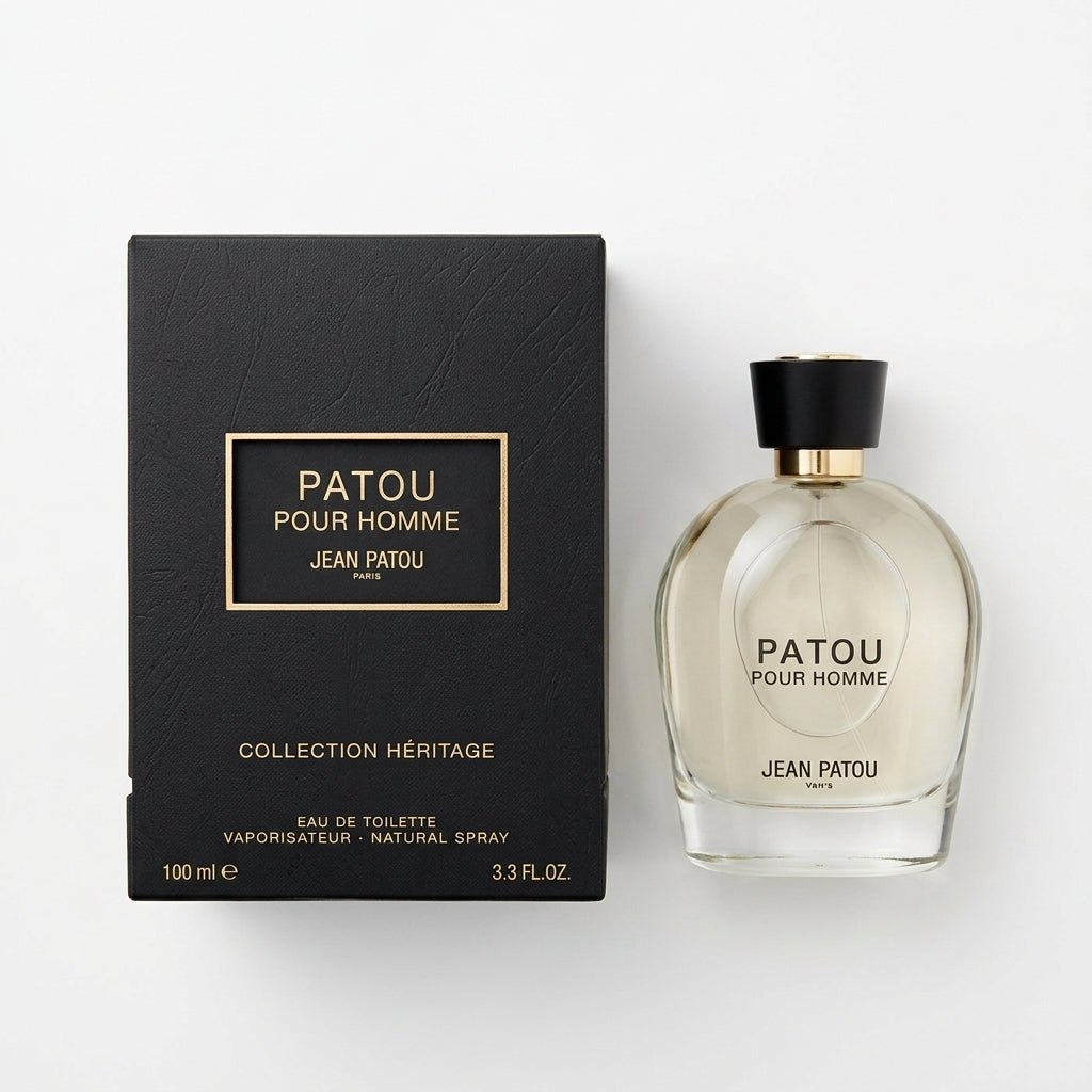 Fragrance set (Eau de Toilette and packaging) — Flat Lay - Front | Generated by Modelize