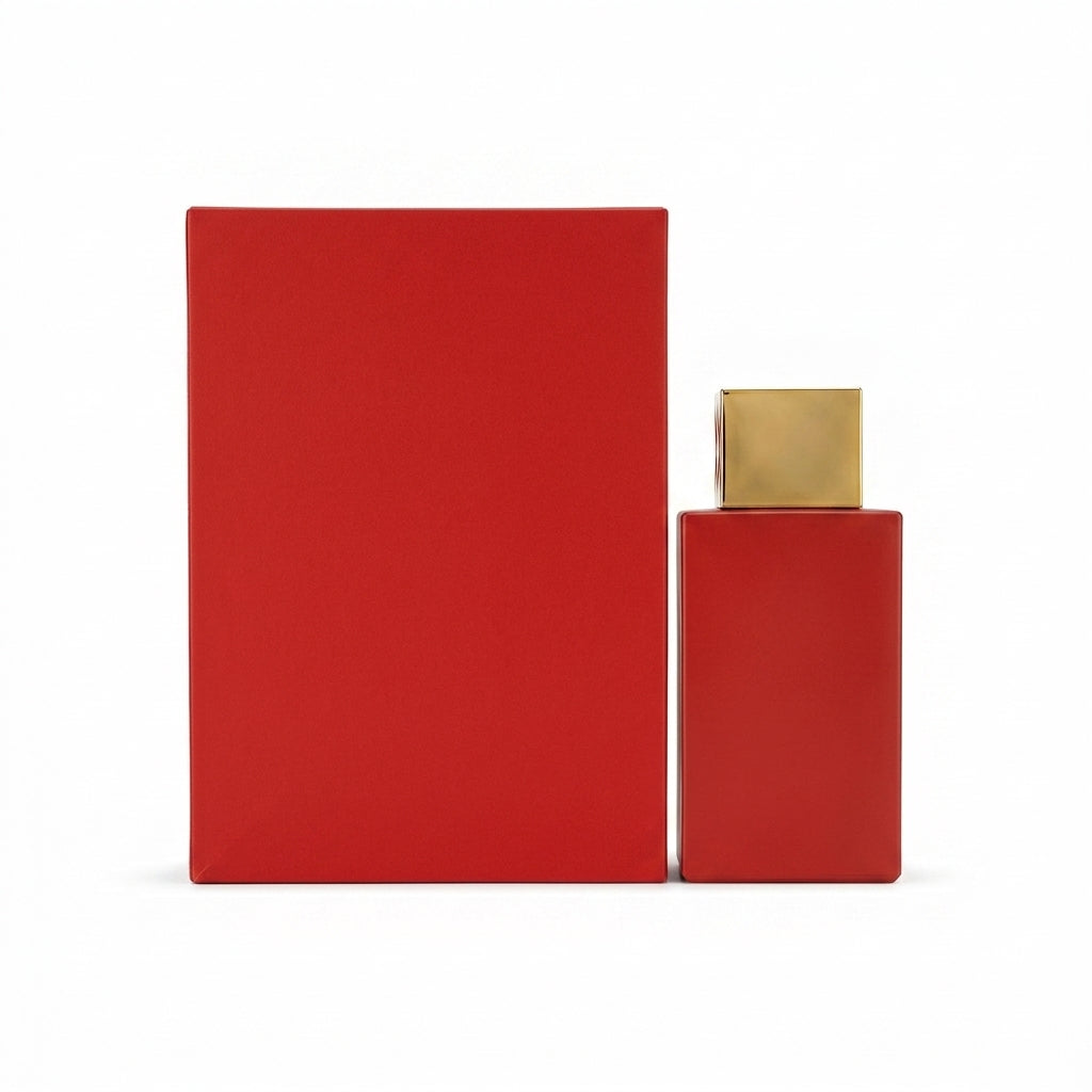 Fragrance bottle and display box — Studio - Back View | Generated by Modelize